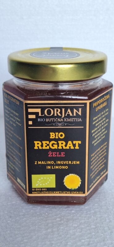 BIO regrat žele z malino, ingverjem in limono